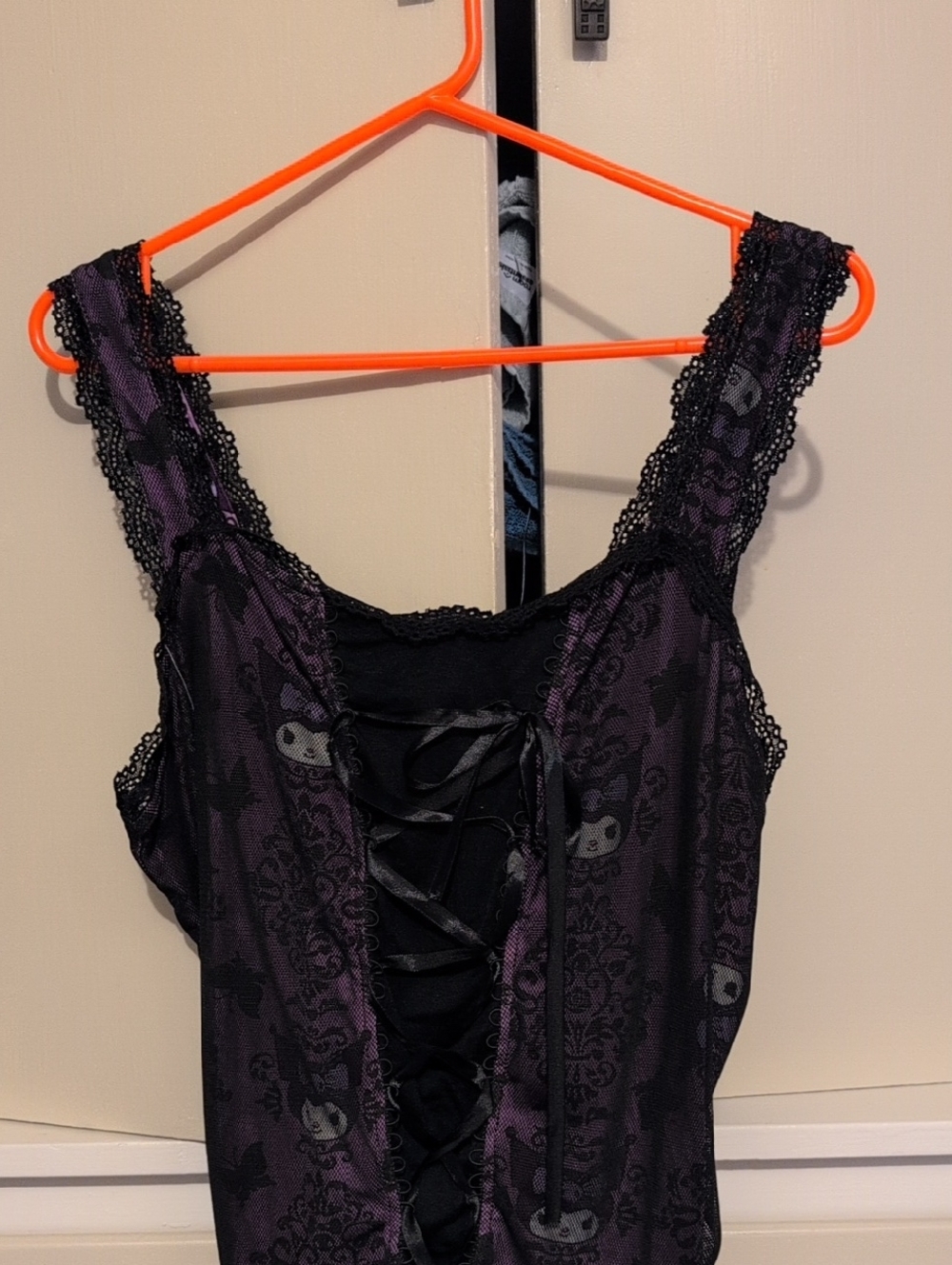 Purple and Black Gothic Lace-Up Dress